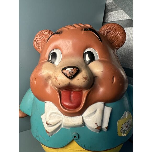 Vintage 1969 Fisher Price Roly Poly Bear Toy – Rolling Wobbly Bear Collectible - Picture 3 of 11